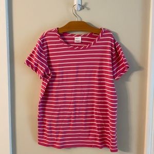 Hanna Andersson pink and white striped shirt